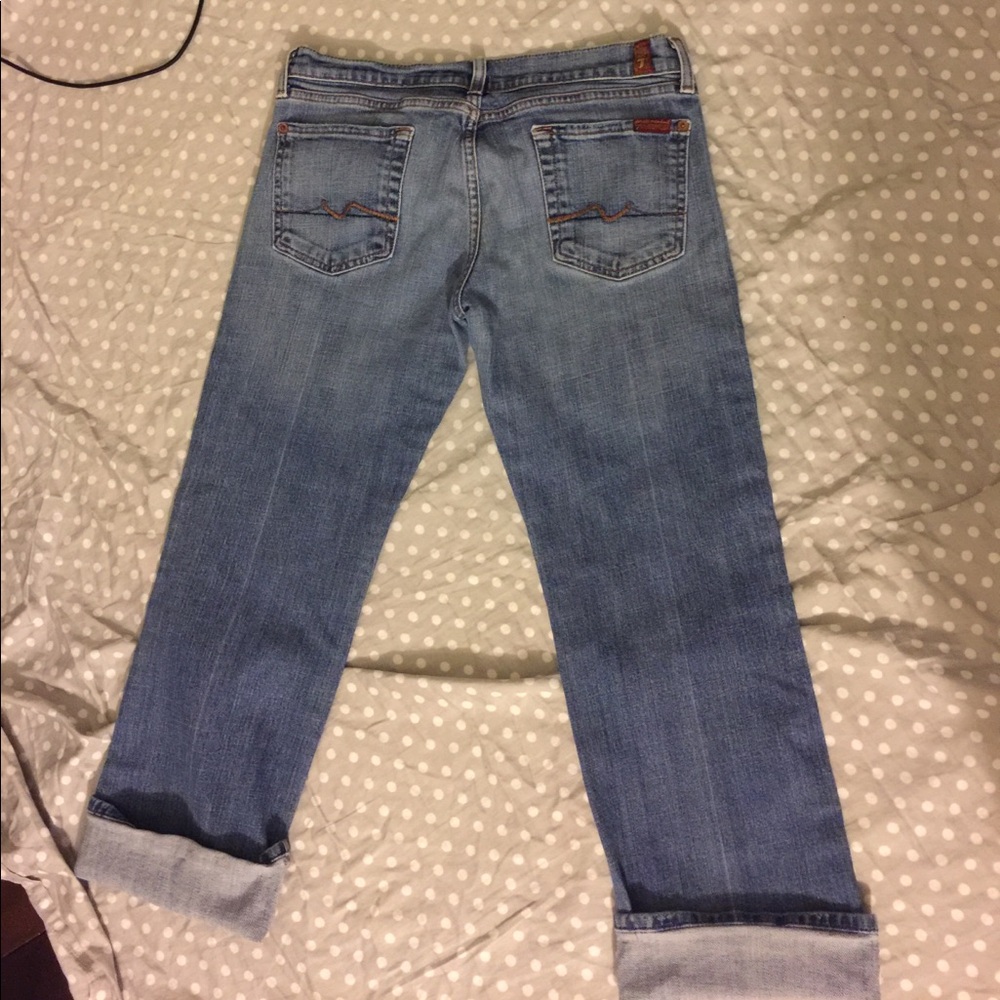 7 For All Mankind Light Blue Cropped Jeans